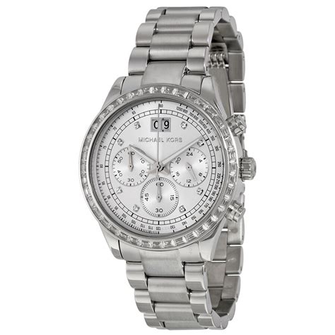 michael kors damenuhr uhr mk6186 silbe|Michael Kors silver dial.